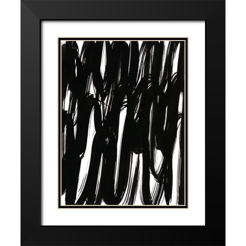 Ink Scribble I Black Modern Wood Framed Art Print with Double Matting by Fuchs, Jodi