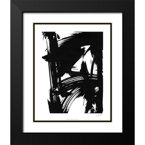 Black Bamboo II Black Modern Wood Framed Art Print with Double Matting by Fuchs, Jodi
