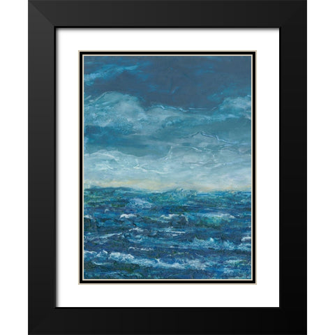 Dark Seas I Black Modern Wood Framed Art Print with Double Matting by Chandler, Sharon