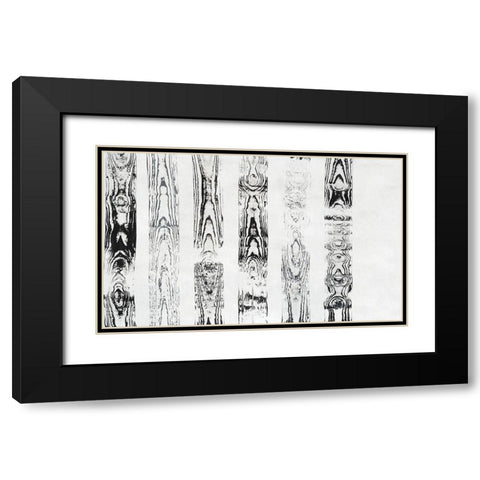 Endgrain III Black Modern Wood Framed Art Print with Double Matting by Lam, Vanna