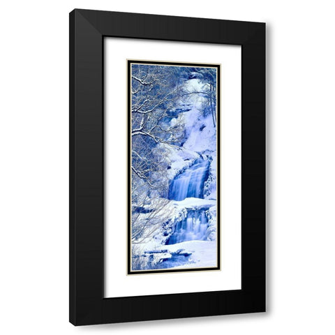 Vertical Water IV Black Modern Wood Framed Art Print with Double Matting by McLoughlin, James