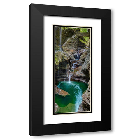 Vertical Water IX Black Modern Wood Framed Art Print with Double Matting by McLoughlin, James