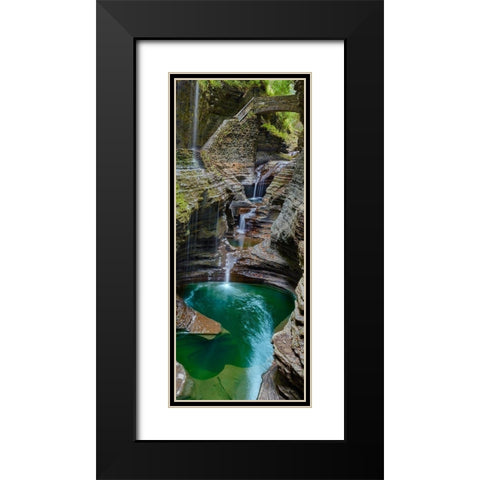 Vertical Water IX Black Modern Wood Framed Art Print with Double Matting by McLoughlin, James