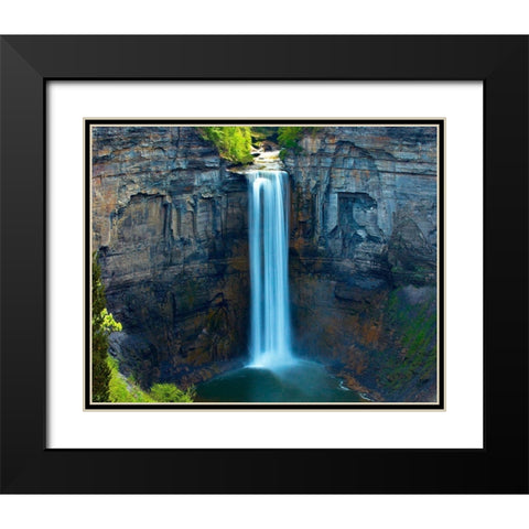 Waterfall Portrait I Black Modern Wood Framed Art Print with Double Matting by McLoughlin, James