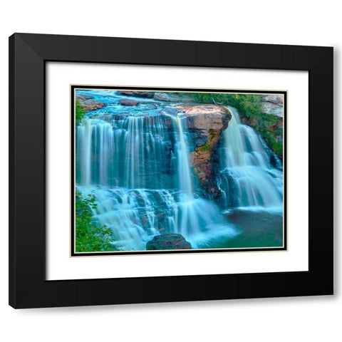 Waterfall Portrait II Black Modern Wood Framed Art Print with Double Matting by McLoughlin, James