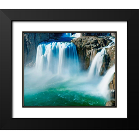 Waterfall Portrait IV Black Modern Wood Framed Art Print with Double Matting by McLoughlin, James
