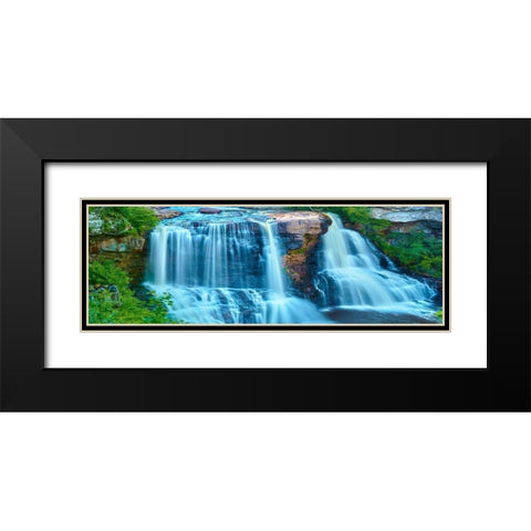 Waterfall Panorama II Black Modern Wood Framed Art Print with Double Matting by McLoughlin, James