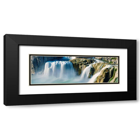 Waterfall Panorama IV Black Modern Wood Framed Art Print with Double Matting by McLoughlin, James