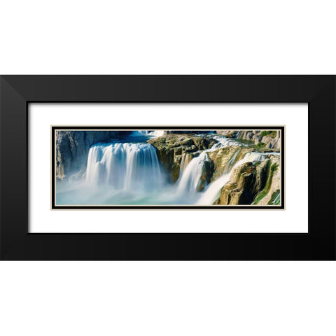 Waterfall Panorama IV Black Modern Wood Framed Art Print with Double Matting by McLoughlin, James