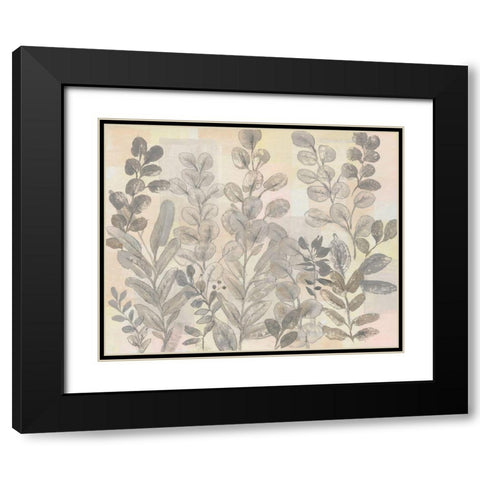 Leaf Pattern I Black Modern Wood Framed Art Print with Double Matting by OToole, Tim