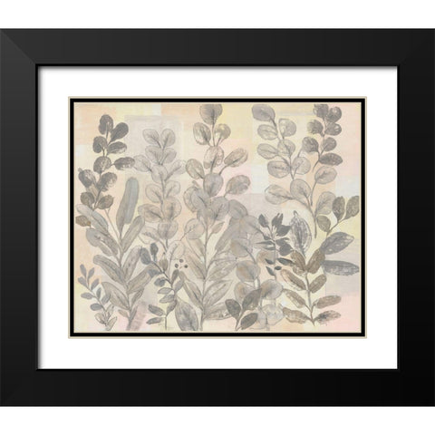 Leaf Pattern I Black Modern Wood Framed Art Print with Double Matting by OToole, Tim