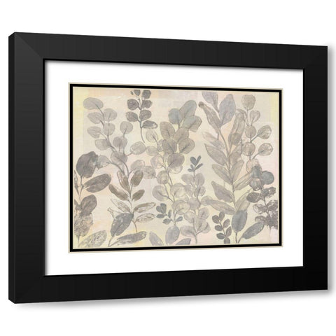 Leaf Pattern II Black Modern Wood Framed Art Print with Double Matting by OToole, Tim