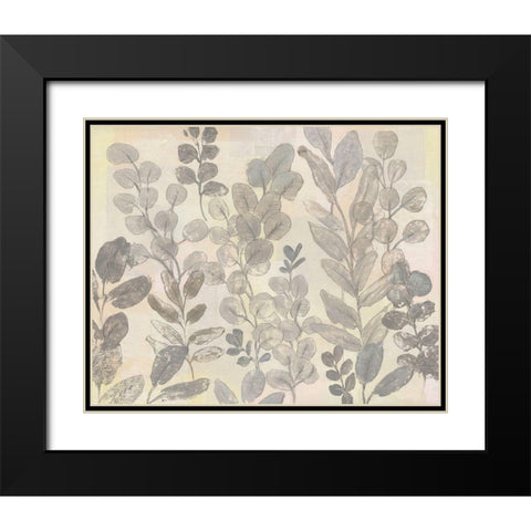 Leaf Pattern II Black Modern Wood Framed Art Print with Double Matting by OToole, Tim