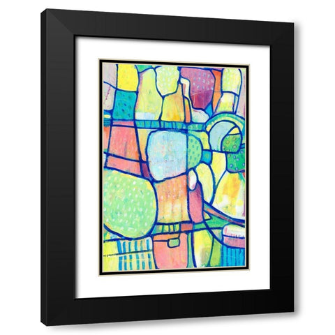 Stained Glass Composition I Black Modern Wood Framed Art Print with Double Matting by OToole, Tim