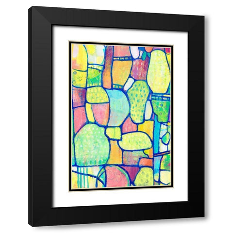 Stained Glass Composition II Black Modern Wood Framed Art Print with Double Matting by OToole, Tim