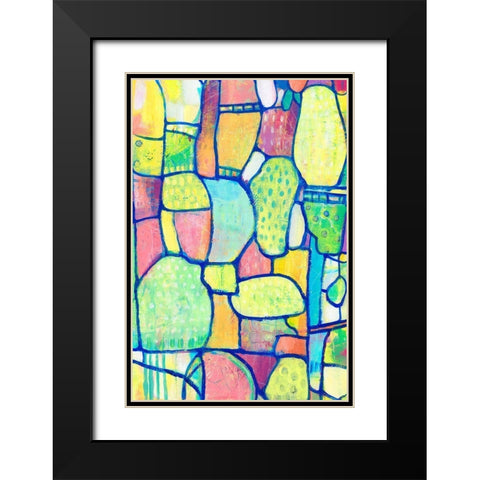 Stained Glass Composition II Black Modern Wood Framed Art Print with Double Matting by OToole, Tim