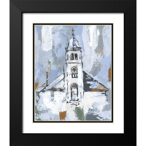 Cerulean Spire I Black Modern Wood Framed Art Print with Double Matting by Warren, Annie