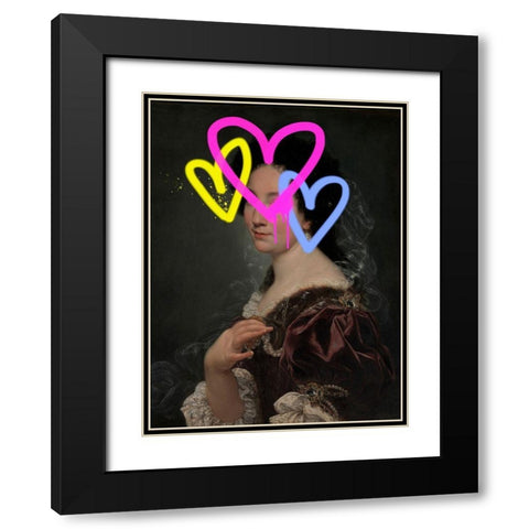Concealed Portrait II Black Modern Wood Framed Art Print with Double Matting by Barnes, Victoria