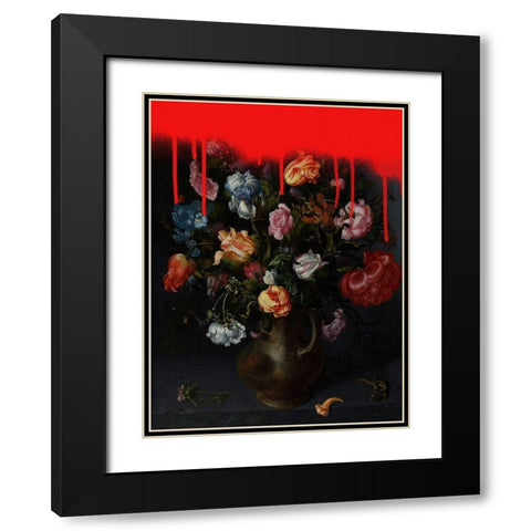 Sprayed Arrangement II Black Modern Wood Framed Art Print with Double Matting by Barnes, Victoria