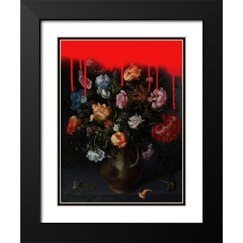 Sprayed Arrangement II Black Modern Wood Framed Art Print with Double Matting by Barnes, Victoria