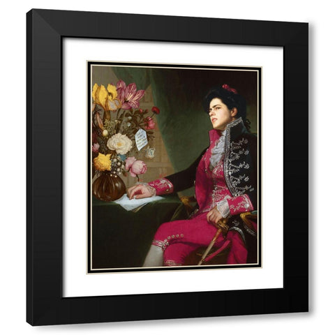 No Thanks I Black Modern Wood Framed Art Print with Double Matting by Popp, Grace