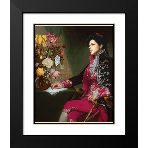 No Thanks I Black Modern Wood Framed Art Print with Double Matting by Popp, Grace