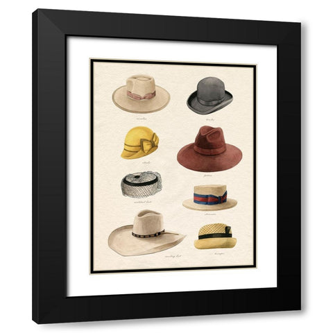Vintage Hats II Black Modern Wood Framed Art Print with Double Matting by Popp, Grace