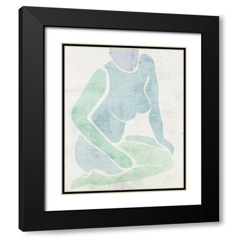 Stretching I Black Modern Wood Framed Art Print with Double Matting by Wang, Melissa