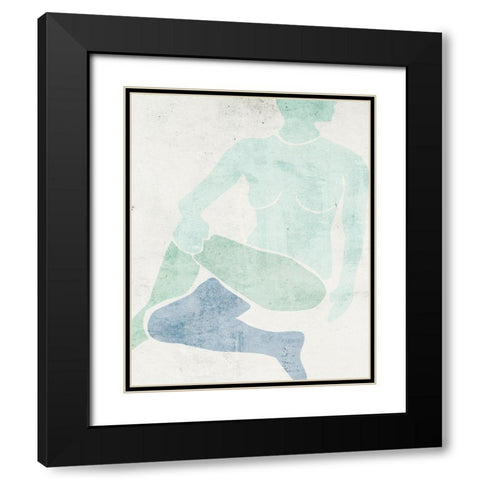 Stretching II Black Modern Wood Framed Art Print with Double Matting by Wang, Melissa
