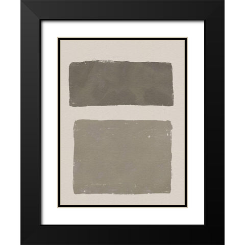Neutral Color Block I Black Modern Wood Framed Art Print with Double Matting by Green, Jacob