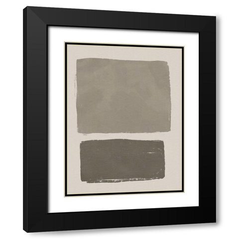 Neutral Color Block II Black Modern Wood Framed Art Print with Double Matting by Green, Jacob