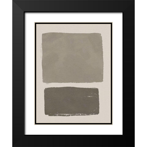 Neutral Color Block II Black Modern Wood Framed Art Print with Double Matting by Green, Jacob