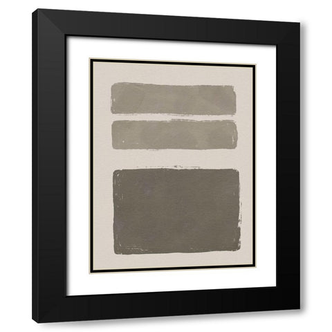 Neutral Color Block III Black Modern Wood Framed Art Print with Double Matting by Green, Jacob