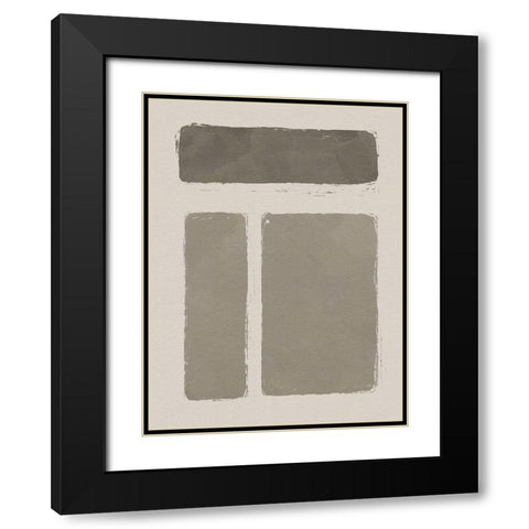 Neutral Color Block IV Black Modern Wood Framed Art Print with Double Matting by Green, Jacob
