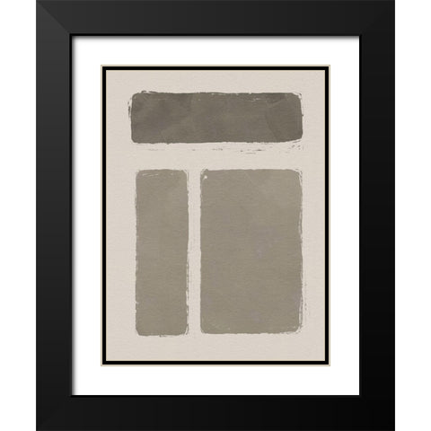 Neutral Color Block IV Black Modern Wood Framed Art Print with Double Matting by Green, Jacob