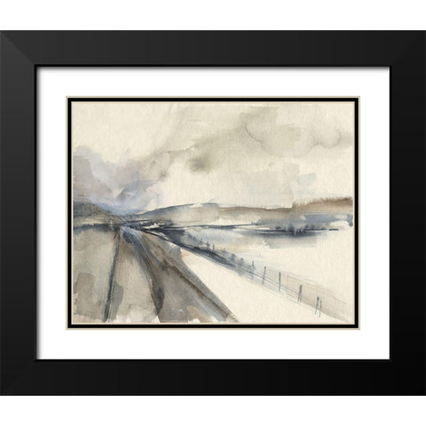 Vanishing Pathway I Black Modern Wood Framed Art Print with Double Matting by Goldberger, Jennifer
