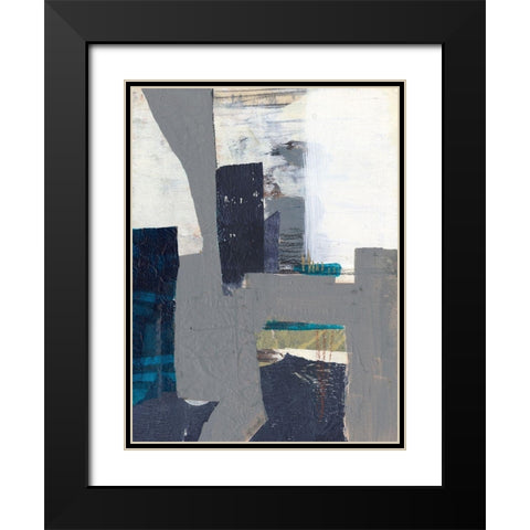 Teal Inset I Black Modern Wood Framed Art Print with Double Matting by Goldberger, Jennifer
