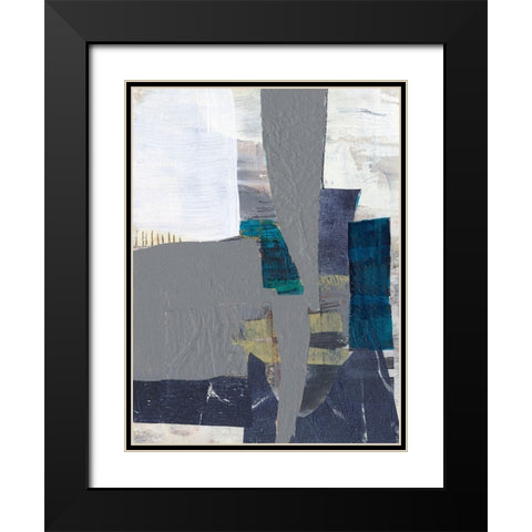 Teal Inset II Black Modern Wood Framed Art Print with Double Matting by Goldberger, Jennifer