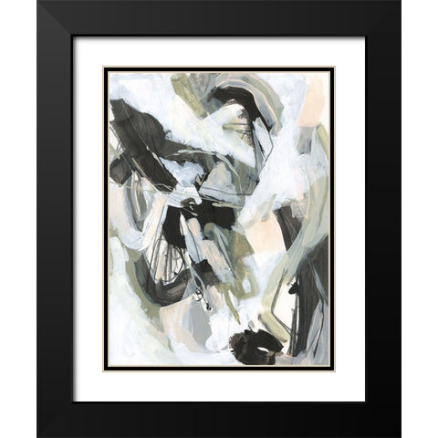 Electron Net II Black Modern Wood Framed Art Print with Double Matting by Vess, June Erica