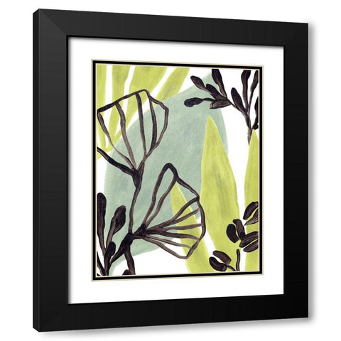 Tropical Collage II Black Modern Wood Framed Art Print with Double Matting by Vess, June Erica