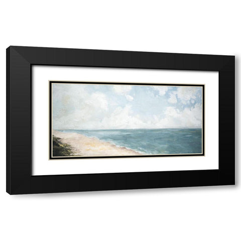Beach View Black Modern Wood Framed Art Print with Double Matting by Parsons, Marian