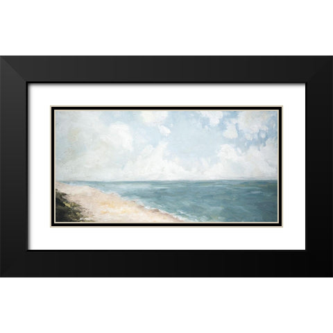Beach View Black Modern Wood Framed Art Print with Double Matting by Parsons, Marian
