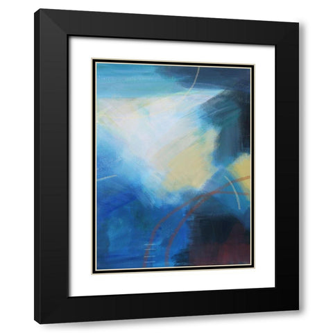 Blue Wash II Black Modern Wood Framed Art Print with Double Matting by Jerry, Alison