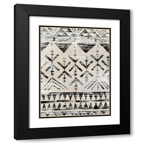 Modern Mudcloth IV Black Modern Wood Framed Art Print with Double Matting by Vess, June Erica