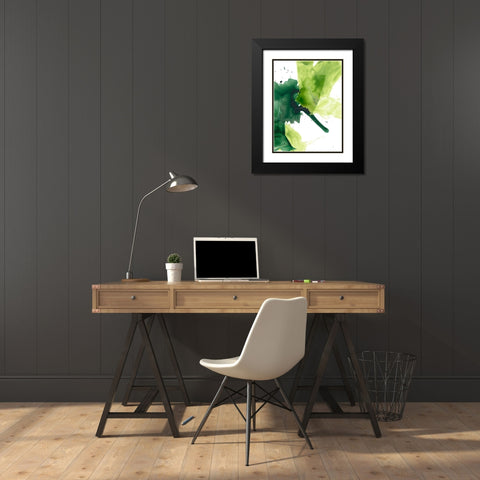 Emerald Swath I Black Modern Wood Framed Art Print with Double Matting by Vess, June Erica