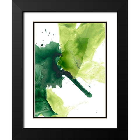 Emerald Swath I Black Modern Wood Framed Art Print with Double Matting by Vess, June Erica