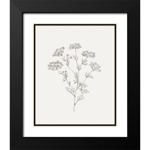 Wild Foliage Sketch III Black Modern Wood Framed Art Print with Double Matting by Borges, Victoria