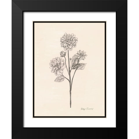 Garden Zinnias II Black Modern Wood Framed Art Print with Double Matting by Popp, Grace