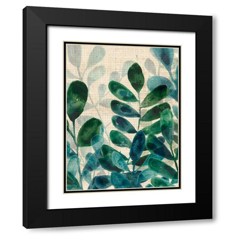 Verdant Sophistication I Black Modern Wood Framed Art Print with Double Matting by Vess, June Erica