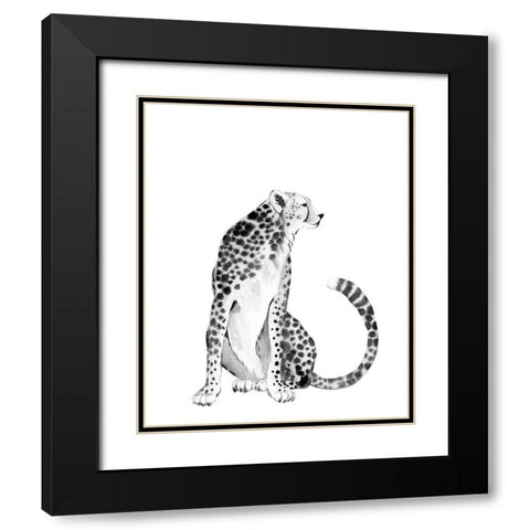 Chrome Cheetah I Black Modern Wood Framed Art Print with Double Matting by Popp, Grace